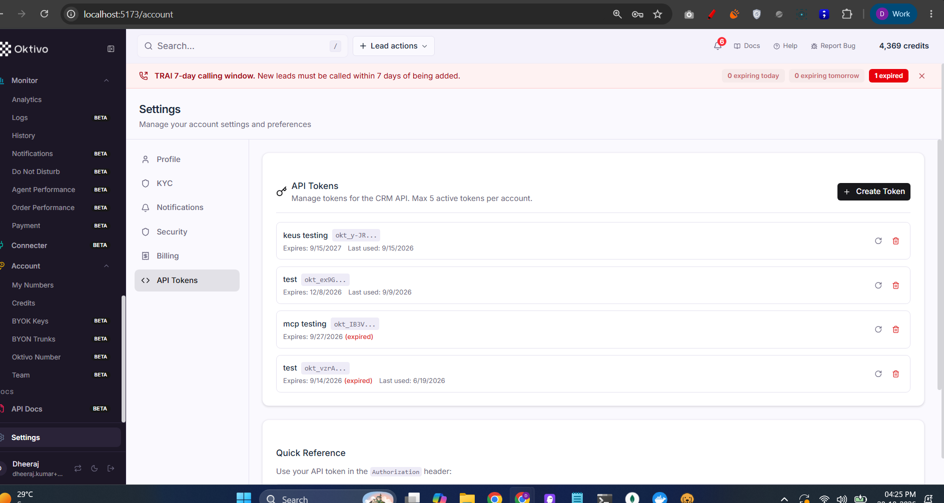 Settings — configuration 6